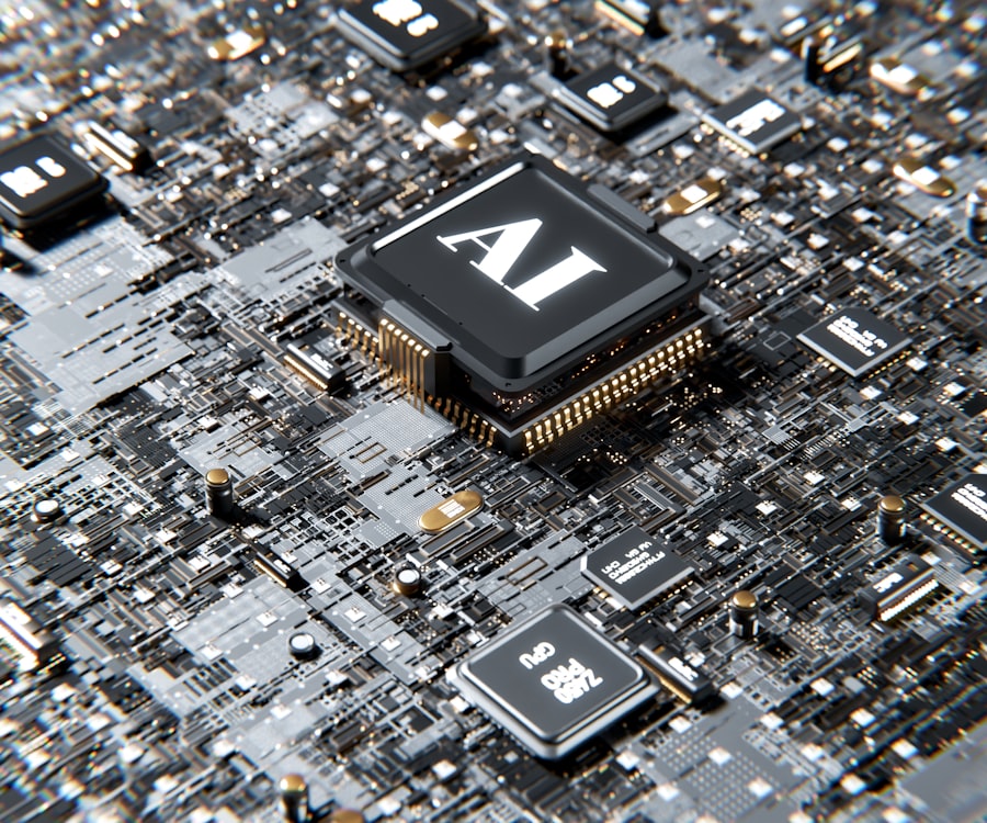 3D render of an AI processor chip, representing the AI Skill Bundles programs